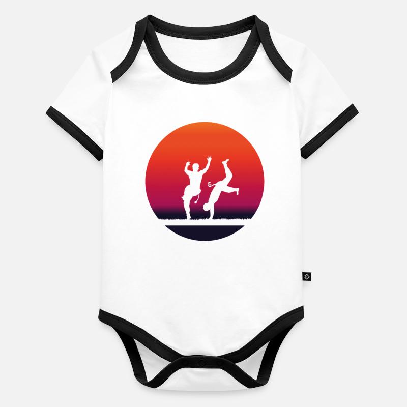 CAPOEIRA idée cadeau original passion combat Body Bébé bio contrasté manches courtes