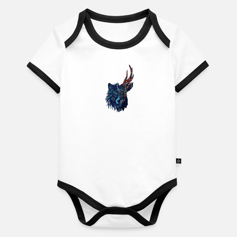 Wolf und Hirsch Baby Bio-Kurzarm-Kontrastbody