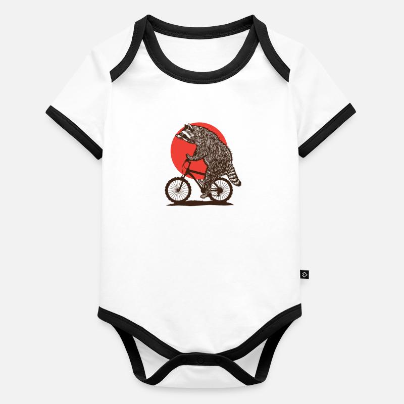 Waschbär MTB Baby Bio-Kurzarm-Kontrastbody