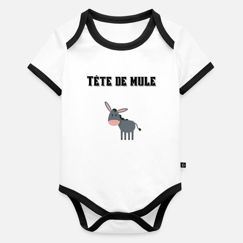 Tête de mule ! 🐴🐎 Body Bébé bio contrasté manches courtes