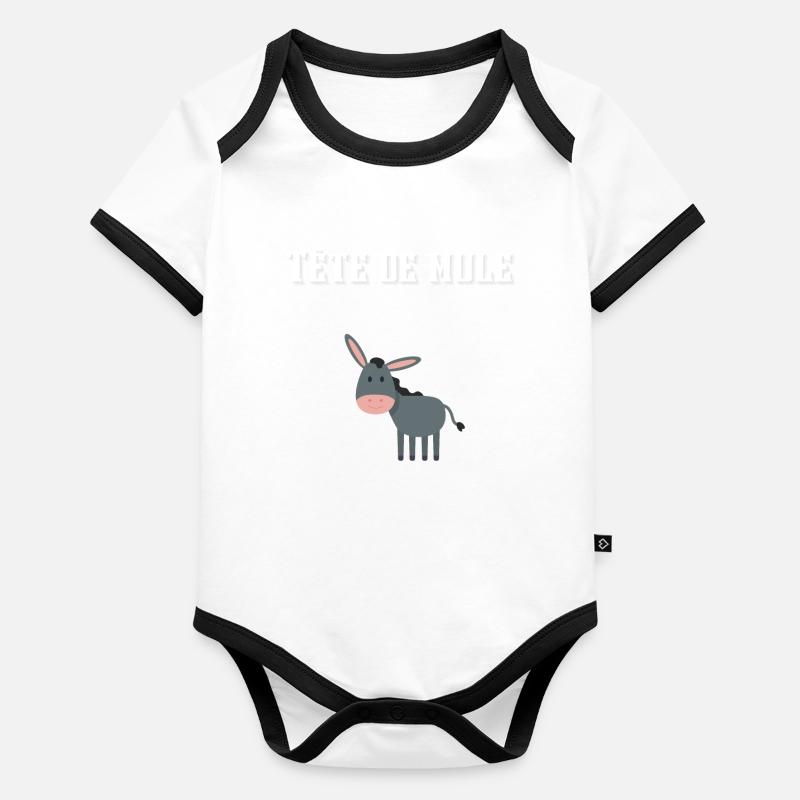 Tête de mule ! 🐴🐎 Body Bébé bio contrasté manches courtes