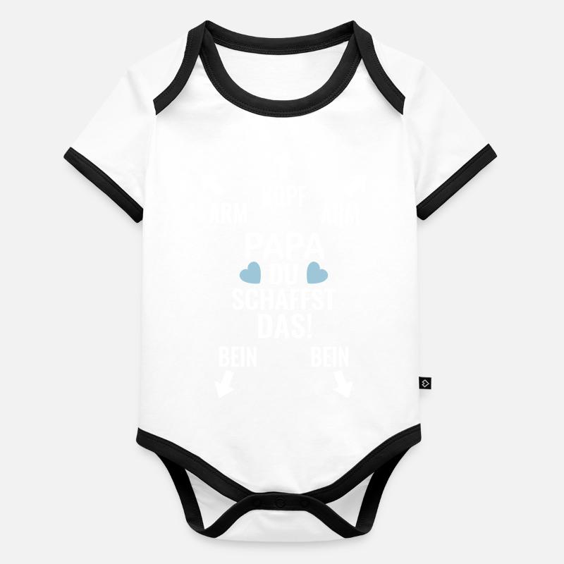 Baby Arm Bein Kopf Papa Geschenkidee Geburt lustig Baby Bio-Kurzarm-Kontrastbody