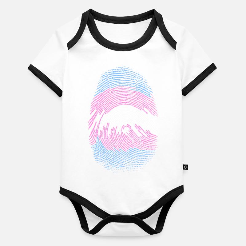 Empreinte digitale trans Body Bébé bio contrasté manches courtes