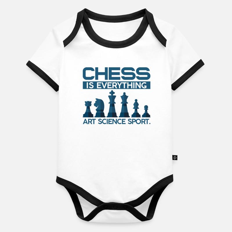 Art Science Échecs Body Bébé bio contrasté manches courtes