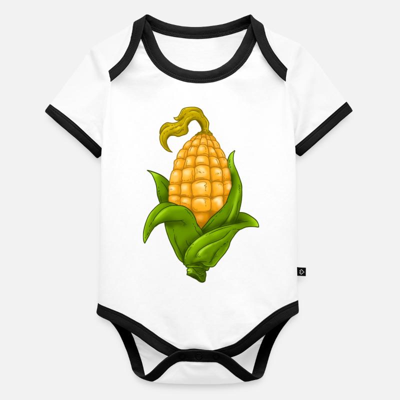 Maiskolben Baby Bio-Kurzarm-Kontrastbody