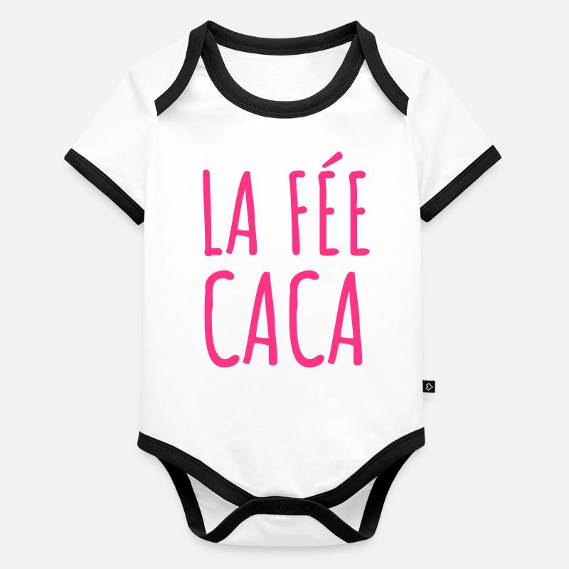 La fée caca Body Bébé bio contrasté manches courtes