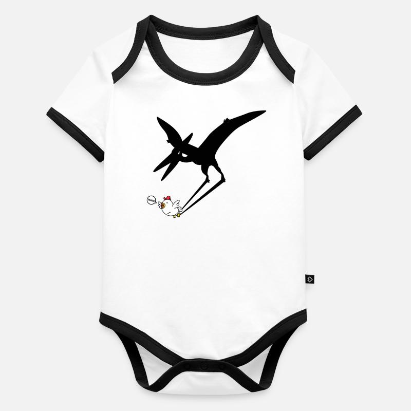 release your inner dinosaur Baby Bio-Kurzarm-Kontrastbody