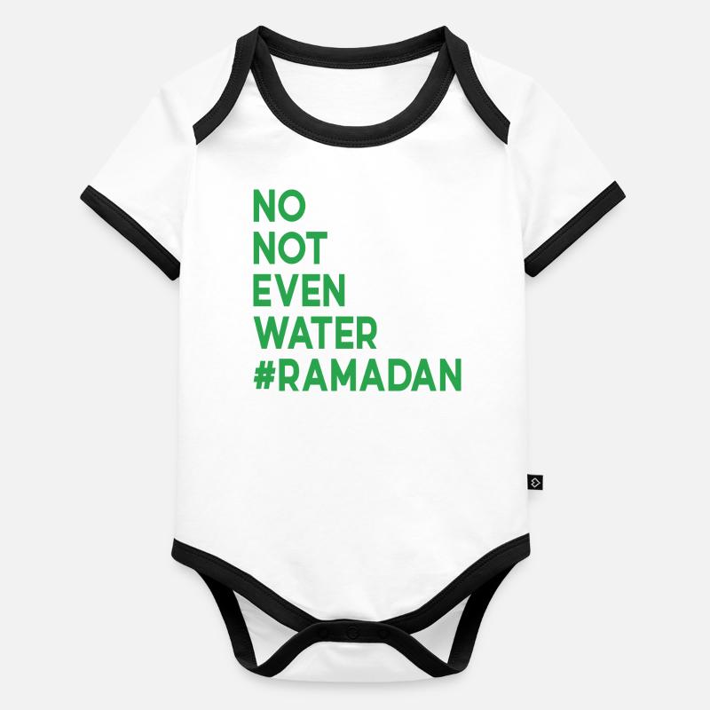 Non même pas d’eau Ramadan Body Bébé bio contrasté manches courtes
