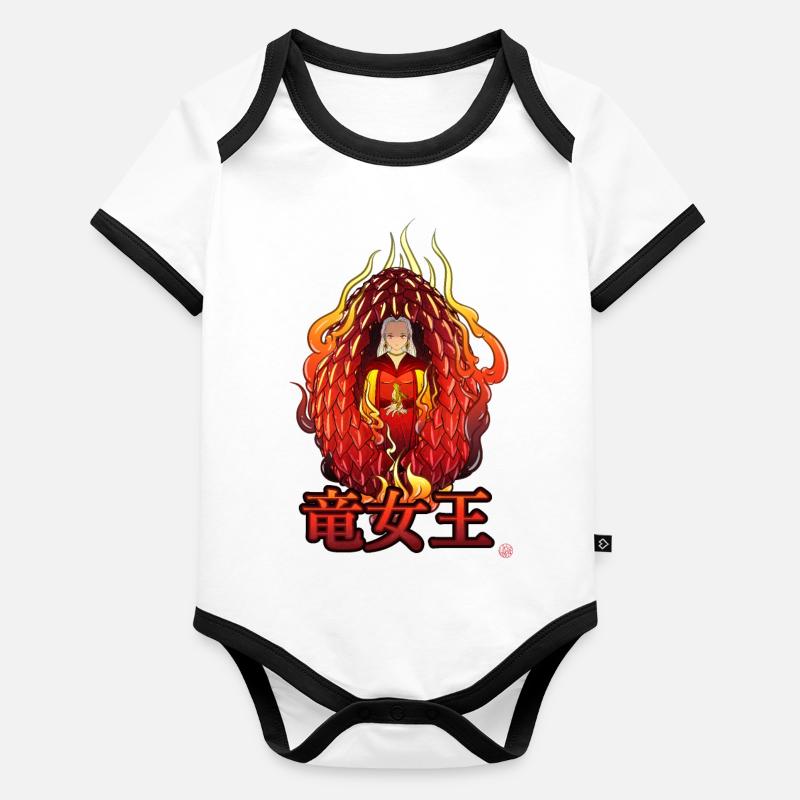 Reine des dragons Body Bébé bio contrasté manches courtes