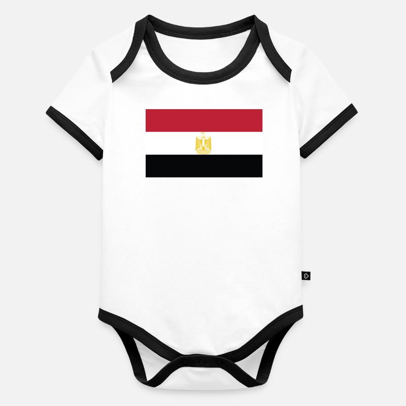 Drapeau de l’Égypte Body Bébé bio contrasté manches courtes