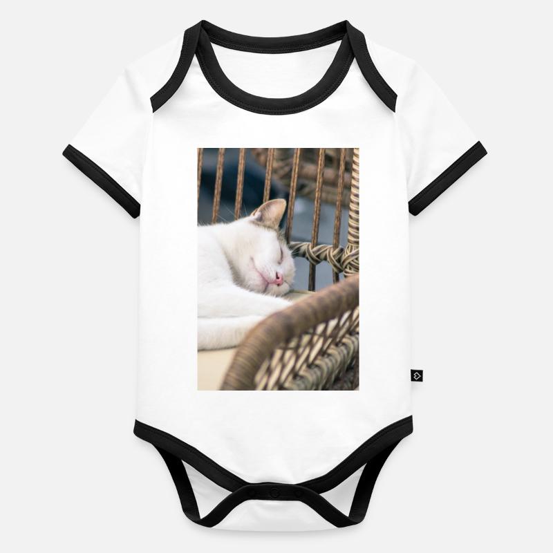 Sleeping Cat Baby Bio-Kurzarm-Kontrastbody