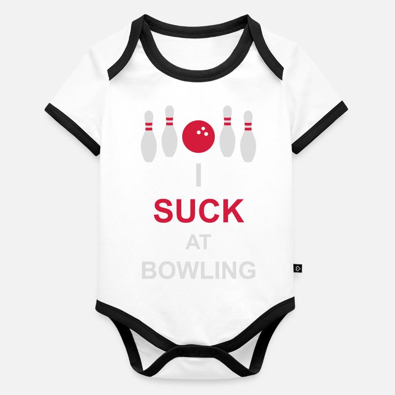 Je suis nul au bowling Body Bébé bio contrasté manches courtes