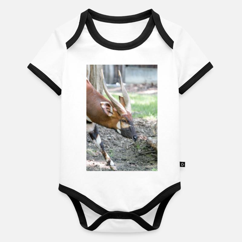 Eastern Bongo (in german Bongo) Tragelaphus euryce Organic Baby Contrasting Bodysuit