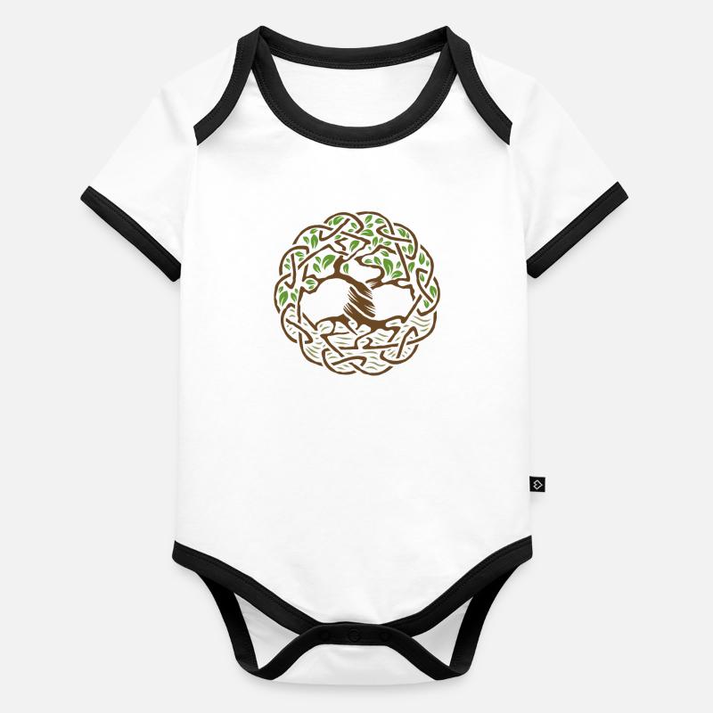 Celtic Tree Organic Baby Contrasting Bodysuit