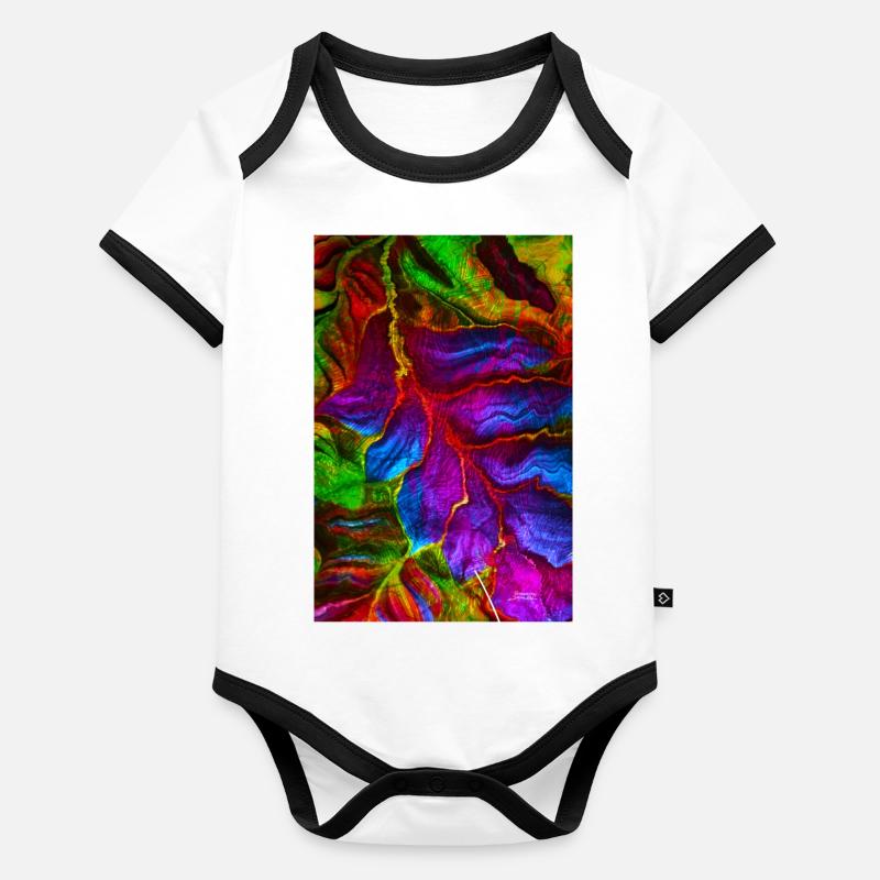 Abstract nature Organic Baby Contrasting Bodysuit