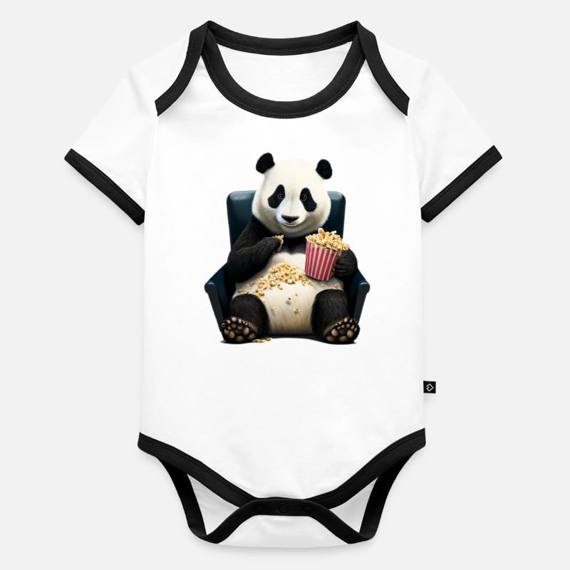 Pop-corn Body Bébé bio contrasté manches courtes