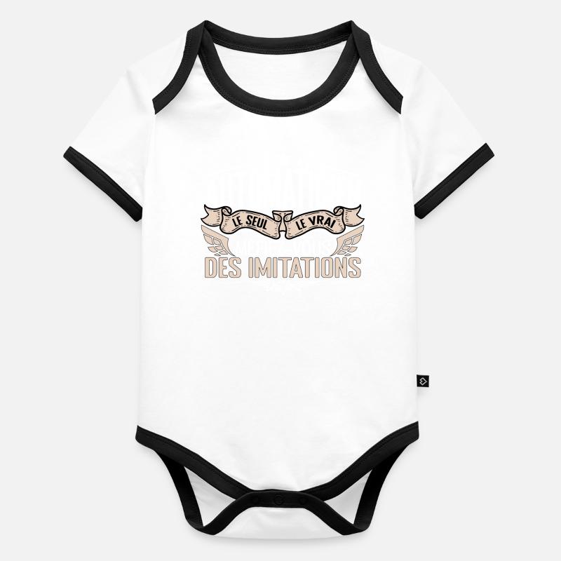 Automaticien le seul Automaticien le vrai Automati Body Bébé bio contrasté manches courtes