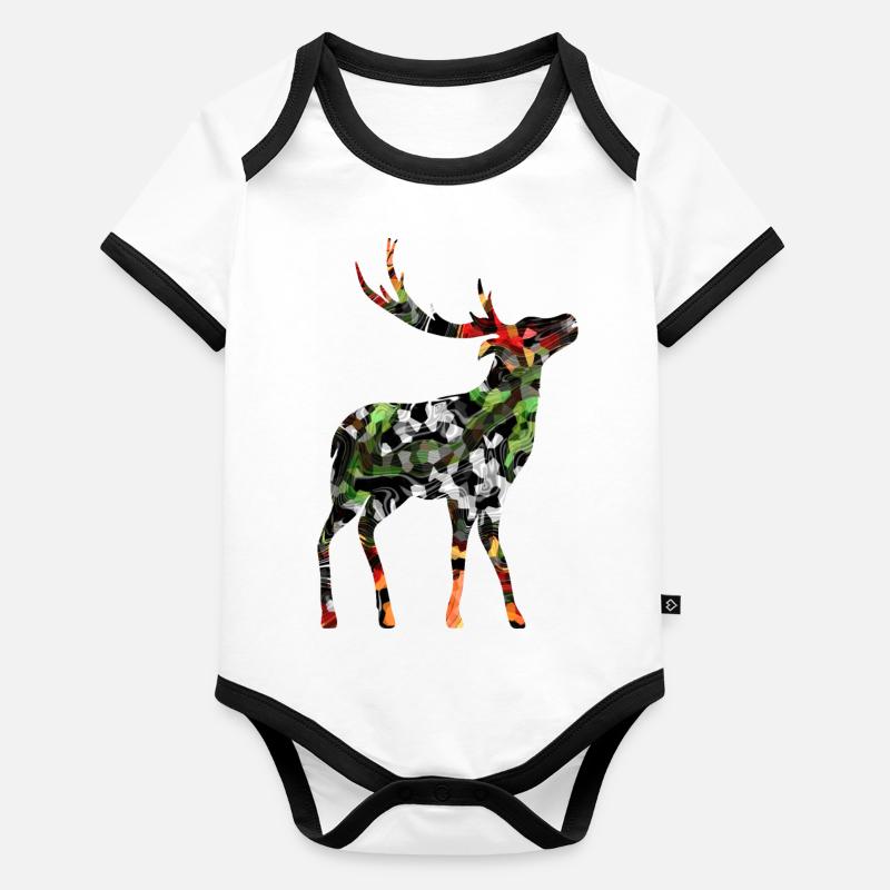 Hirsch Baby Bio-Kurzarm-Kontrastbody