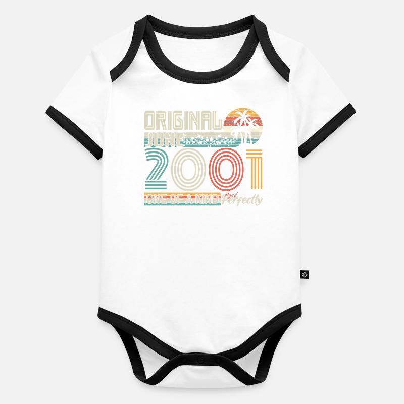 June 2001 June anniversary June 2001 Organic Baby Contrasting Bodysuit