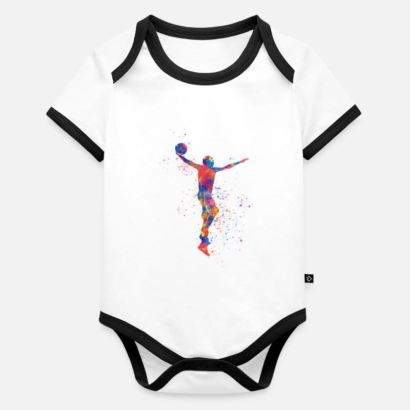 Basketteur Body Bébé bio contrasté manches courtes