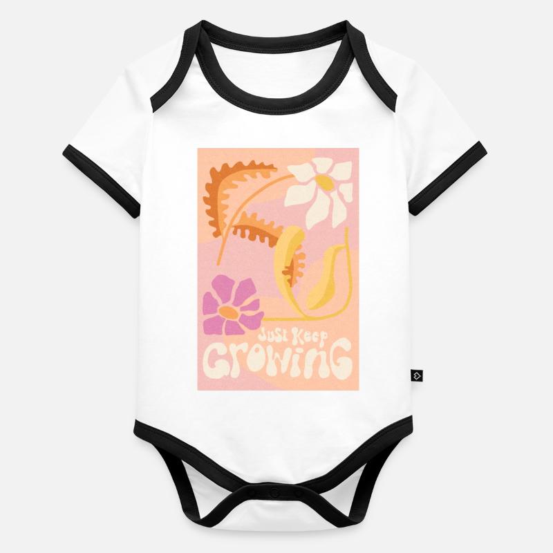 Just keep growing Body Bébé bio contrasté manches courtes
