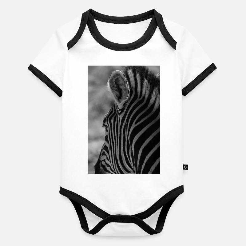 zèbre Body Bébé bio contrasté manches courtes
