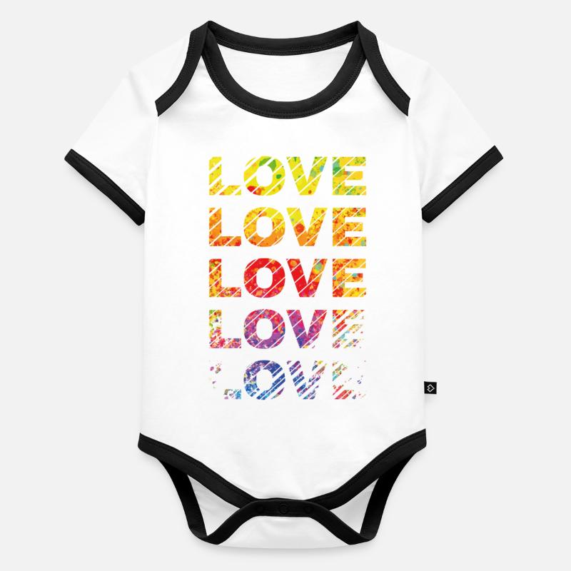 AMOUR Body Bébé bio contrasté manches courtes