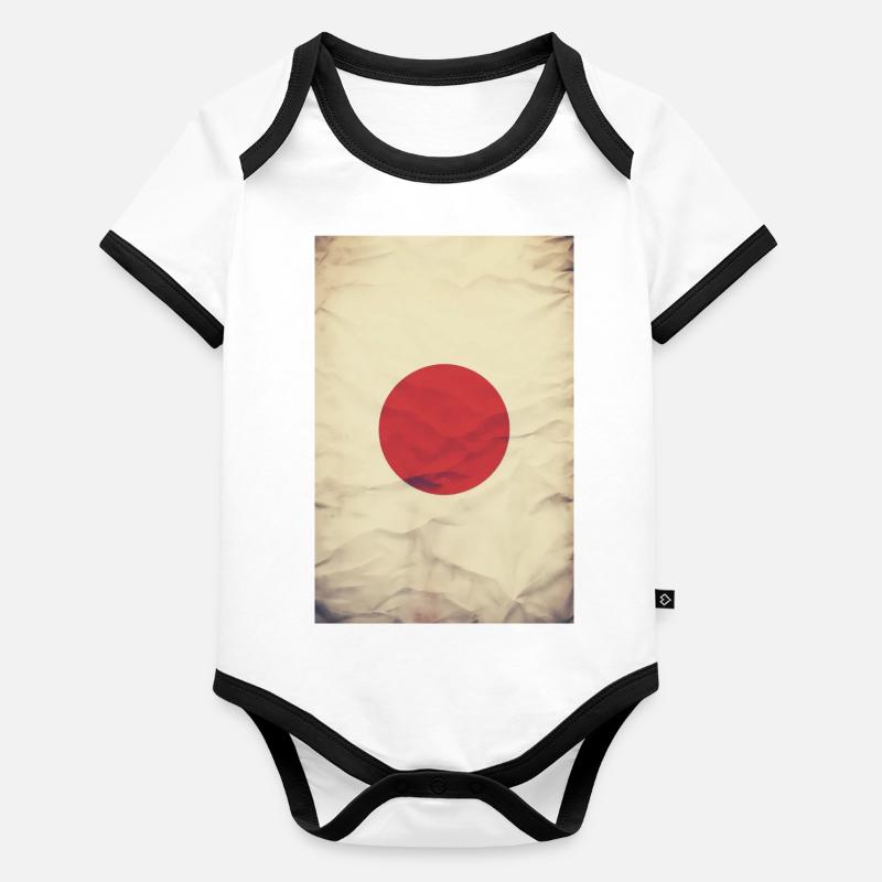 Drapeau « Japon » Body Bébé bio contrasté manches courtes