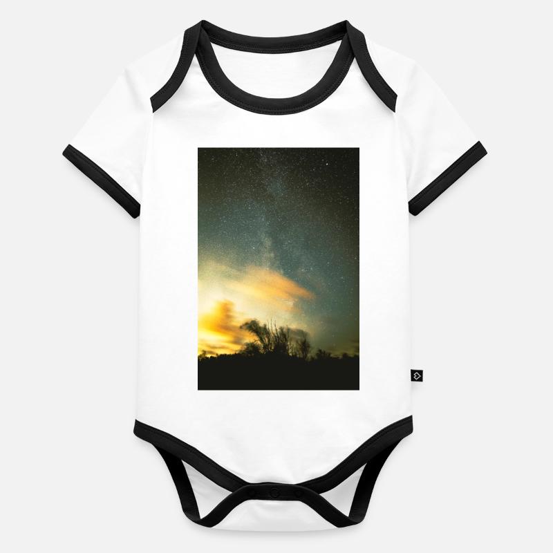 space Organic Baby Contrasting Bodysuit