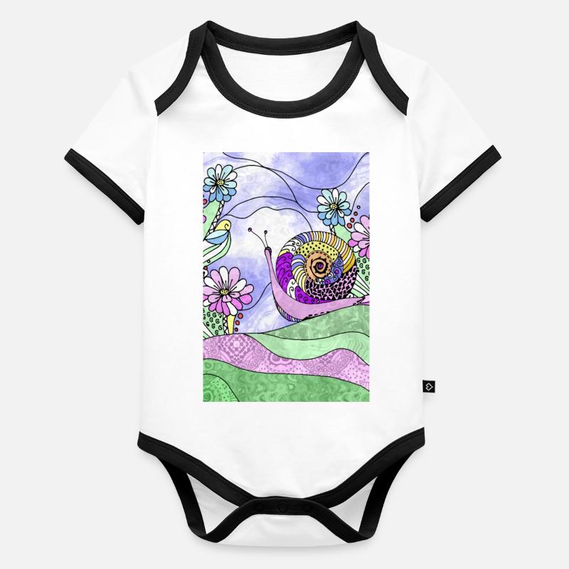 Schnecke Baby Bio-Kurzarm-Kontrastbody