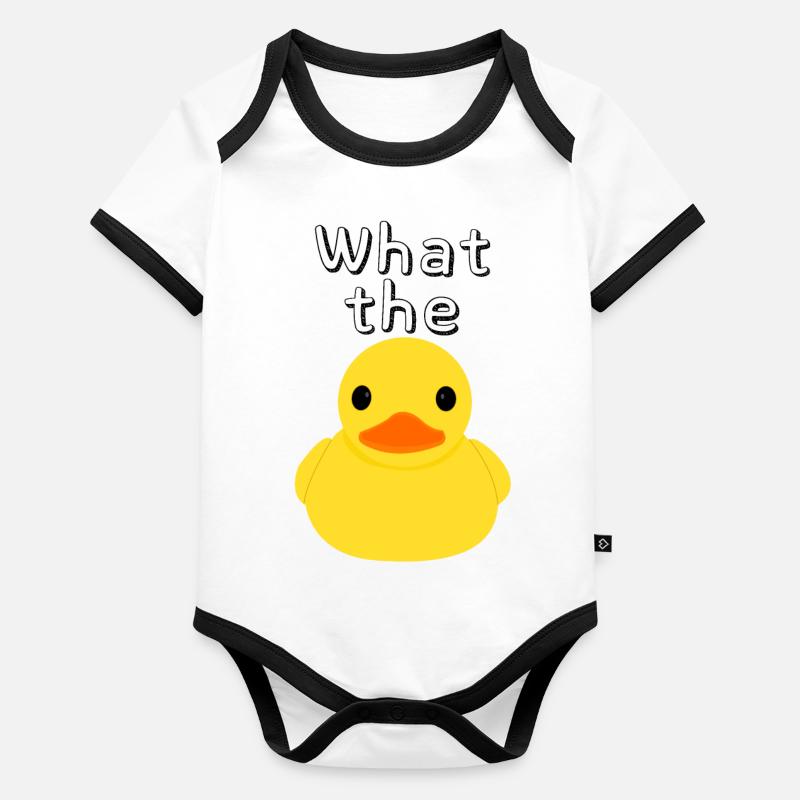 Rubber Ducky Rubber Duck Qu’est-ce que le canard drôle Body Bébé bio contrasté manches courtes
