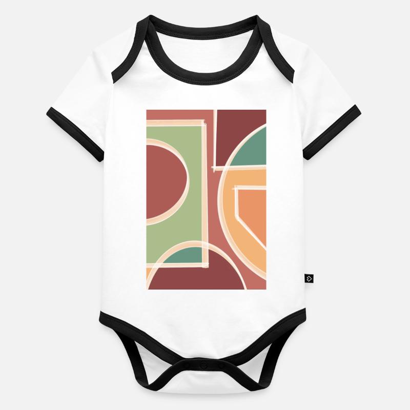 Herbstfarben Baby Bio-Kurzarm-Kontrastbody
