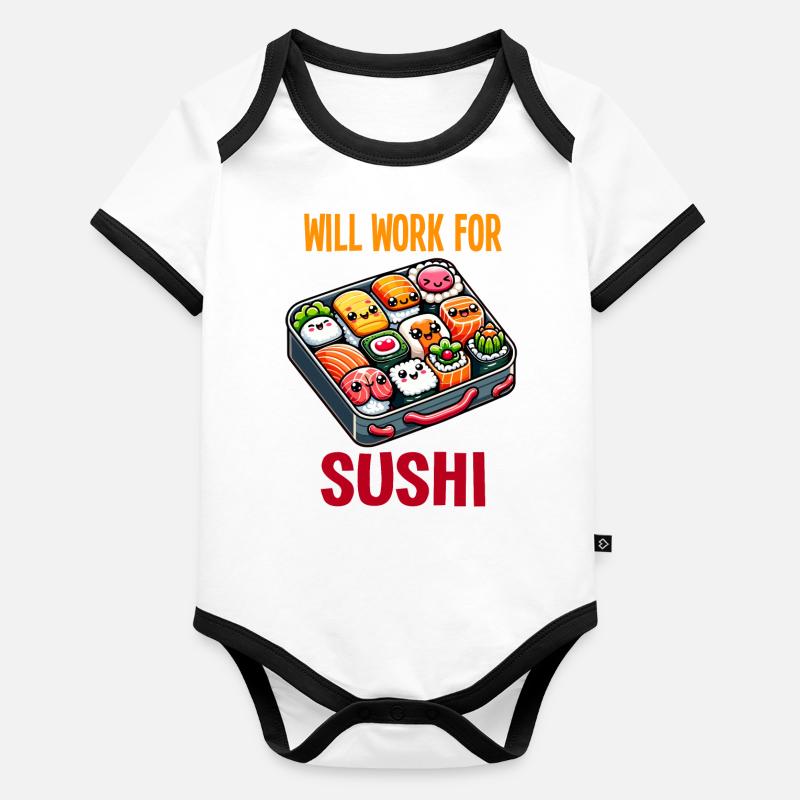 Fonctionnera pour Sushi Body Bébé bio contrasté manches courtes