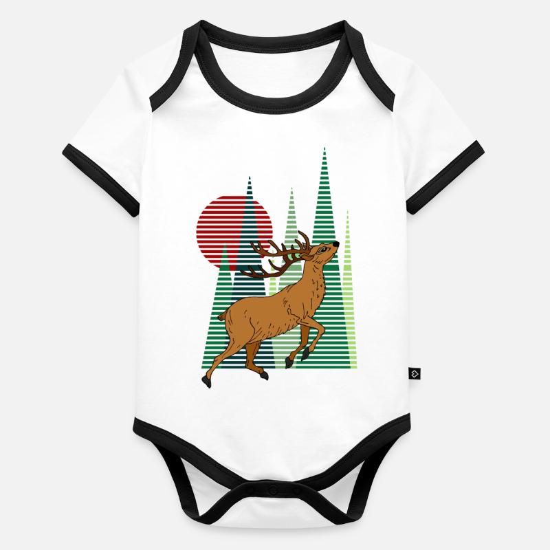 Deer Organic Baby Contrasting Bodysuit