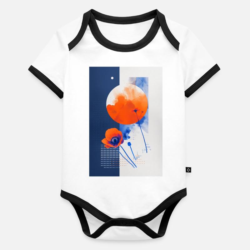Coquelicot Body Bébé bio contrasté manches courtes