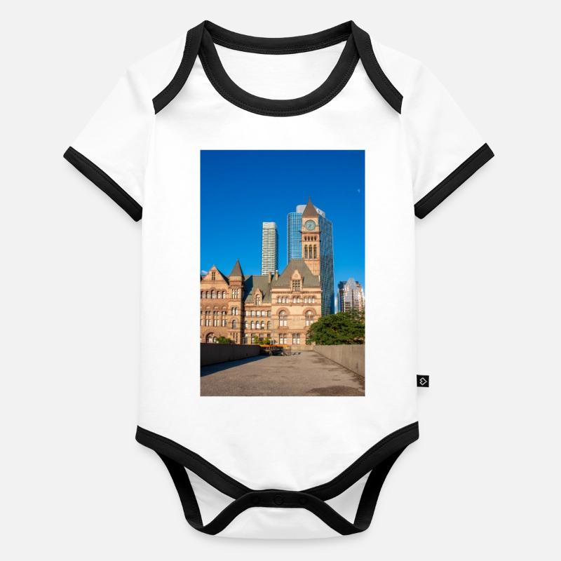 Altes Rathaus, Toronto, Kanada Baby Bio-Kurzarm-Kontrastbody