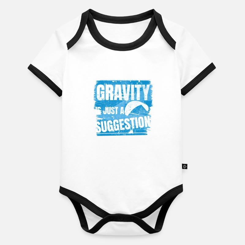 Gravity Is Just a Suggestion – Paragliding Baby Bio-Kurzarm-Kontrastbody