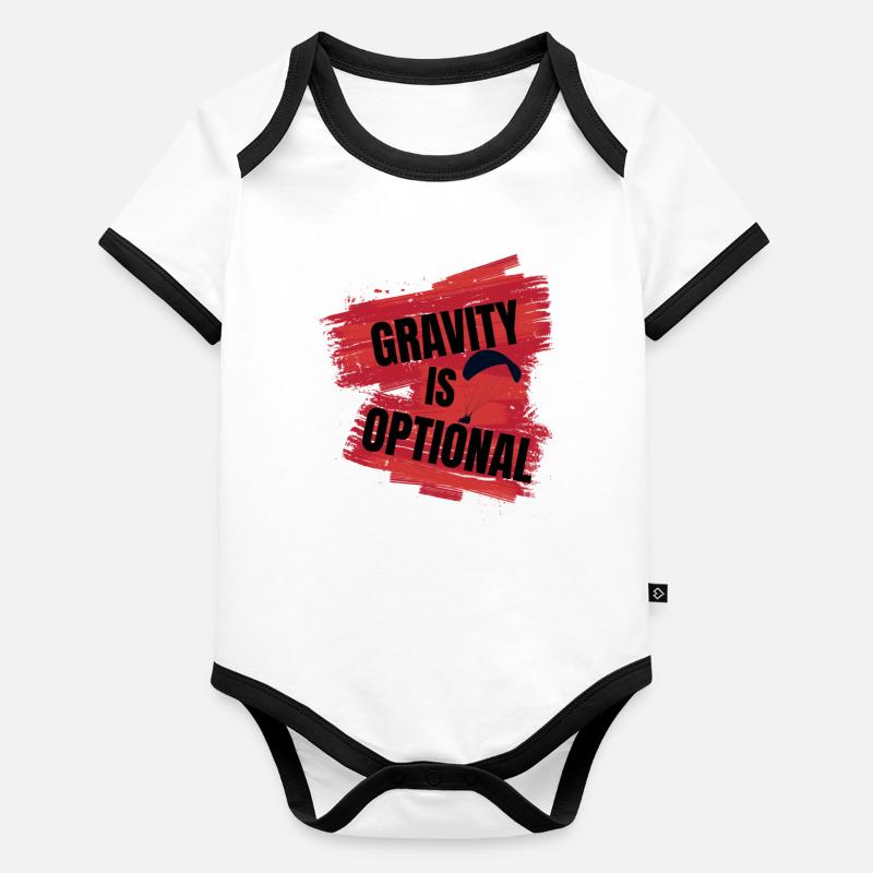 La gravité est facultative – conception parapente Body Bébé bio contrasté manches courtes