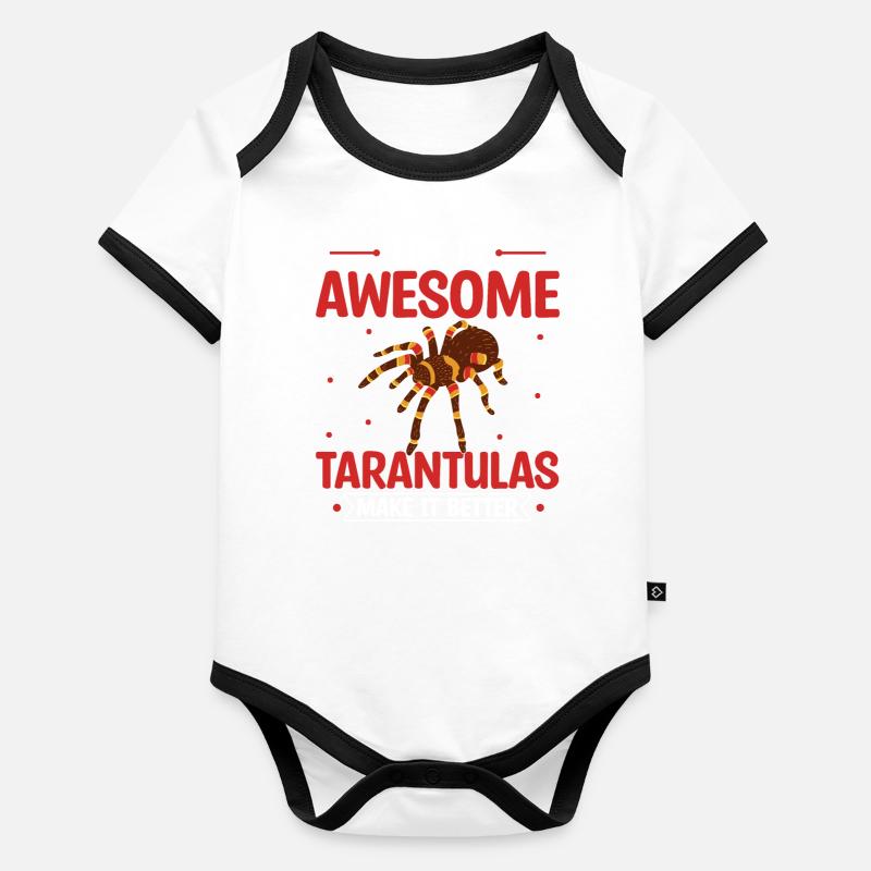 Life Is Awesome Tarantulas Make It Better Baby Bio-Kurzarm-Kontrastbody
