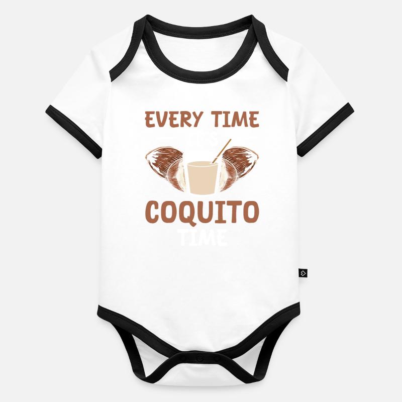 Chaque fois c’est l’heure de Coquito Body Bébé bio contrasté manches courtes