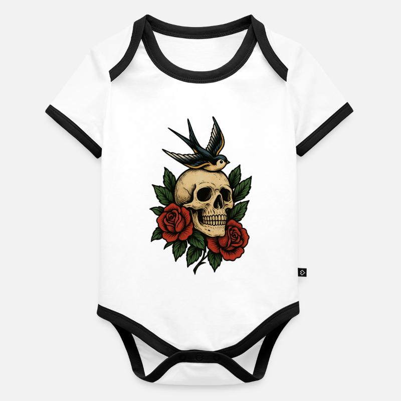 Éternelle Liberté Body Bébé bio contrasté manches courtes