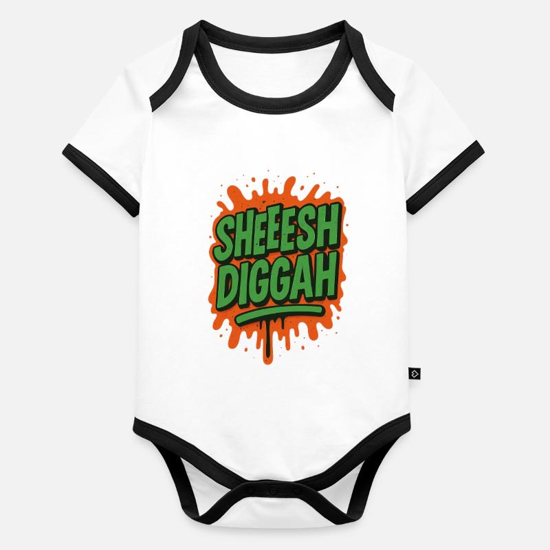 Digga Jeunesse Langue Graffiti Body Bébé bio contrasté manches courtes
