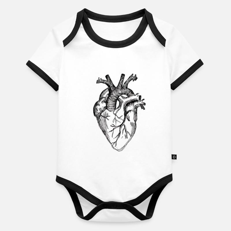 Coeur Body Bébé bio contrasté manches courtes