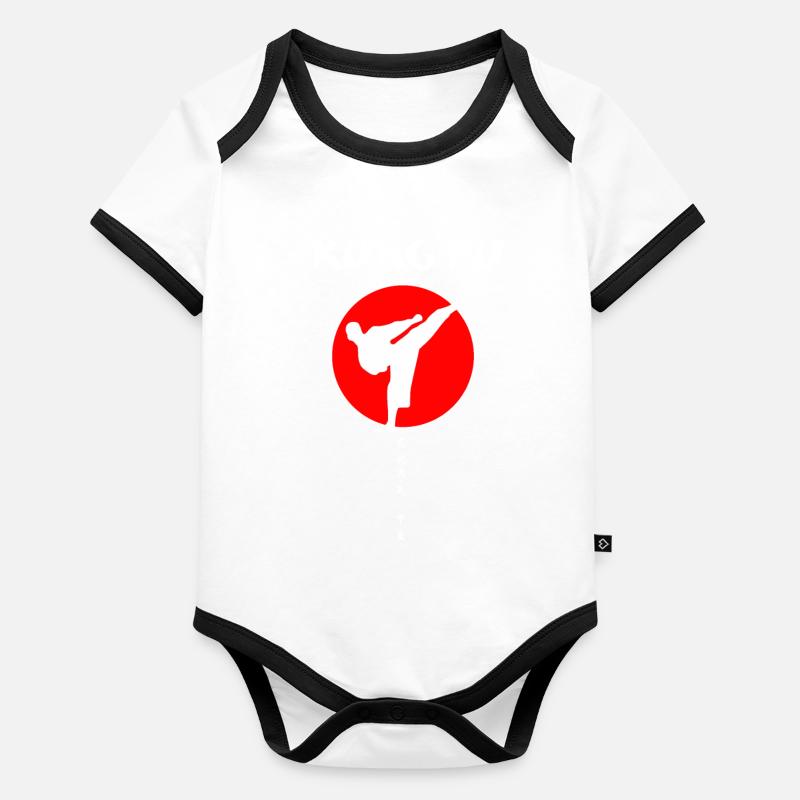 Kung Fu Body Bébé bio contrasté manches courtes