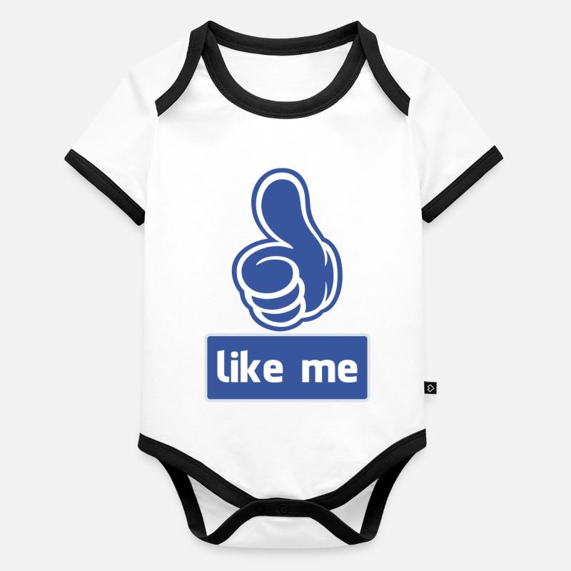 like me Body Bébé bio contrasté manches courtes