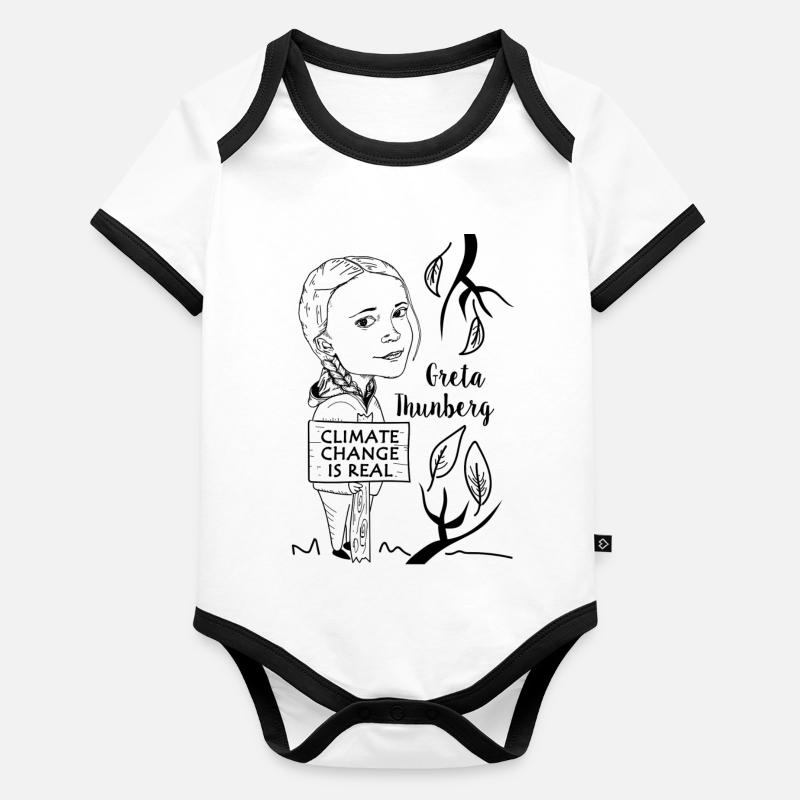 climate change is real Organic Baby Contrasting Bodysuit