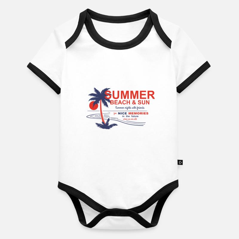 Summer with friends memory Organic Baby Contrasting Bodysuit