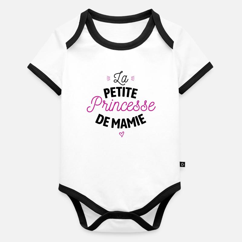 Princesse de mamie Body Bébé bio contrasté manches courtes