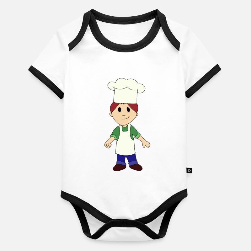Le petit chef Body Bébé bio contrasté manches courtes