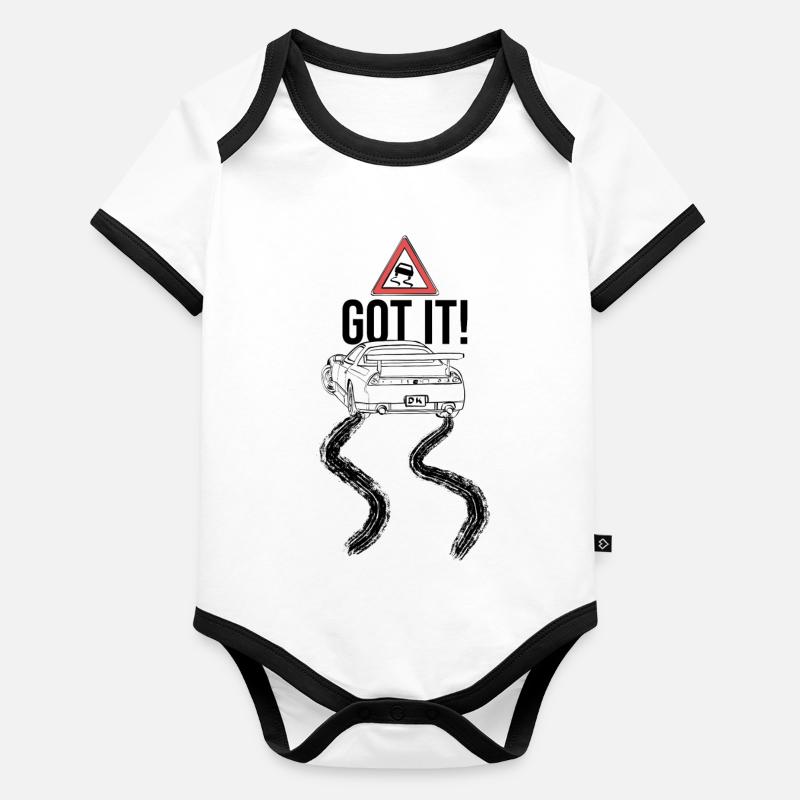 Drift Car Drifting Auto Street Body Bébé bio contrasté manches courtes